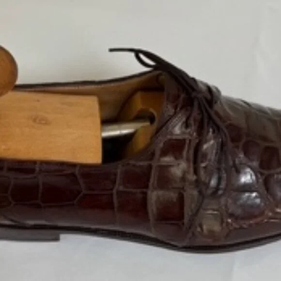 Mauri men’s dress shoes, handmade from genuine alligator leather size Mens 9.5 - Picture 7 of 13